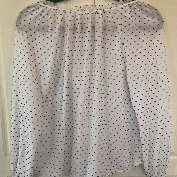 ❤️🔥5/20$ GAP💫 Women’s White/Black Swiss Polka Dot Ruffle V-Neck Blouse - Picture 11 of 11